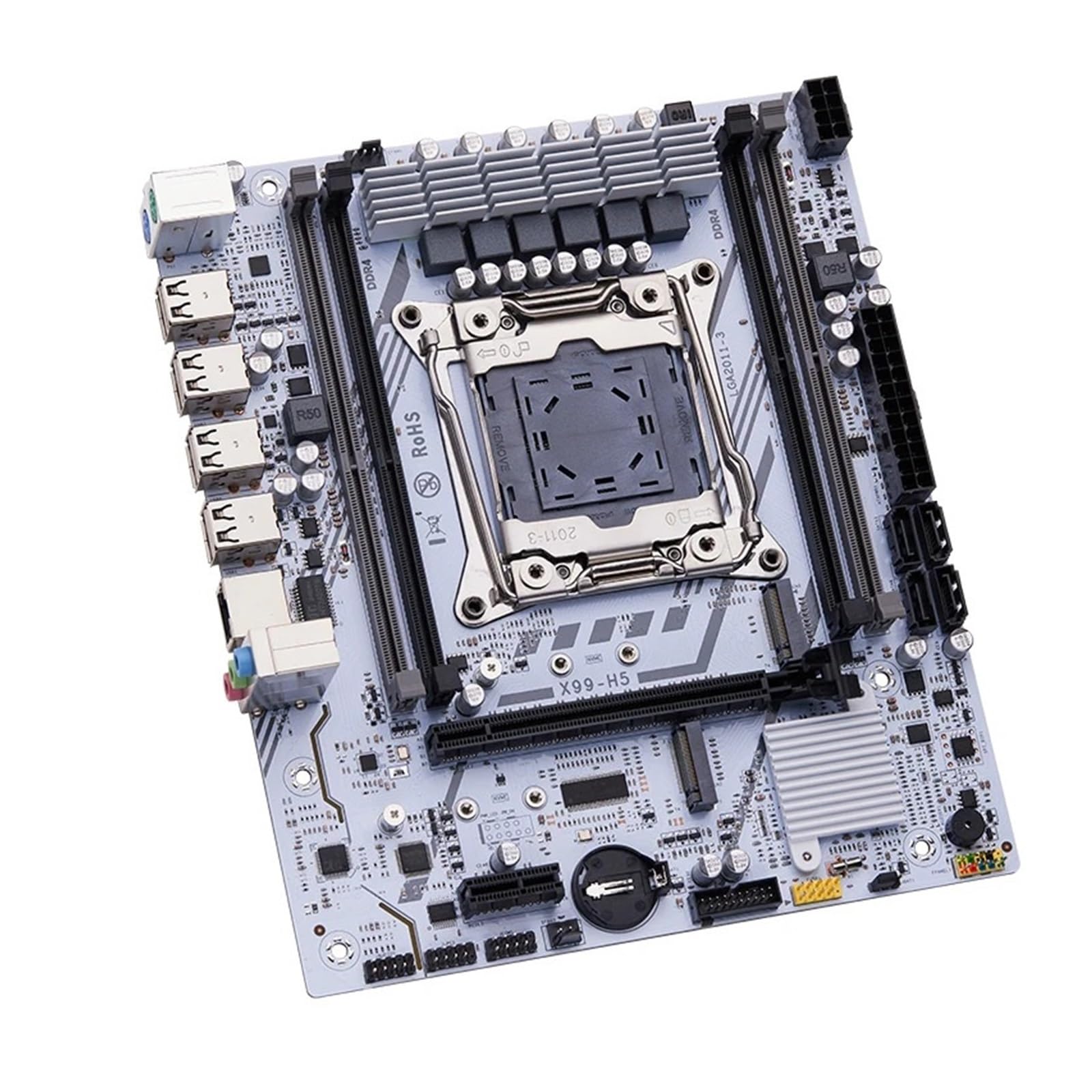 Juego de Placa Base X99 LGA2011-3 E5 2680 V4 DDR4 16GB(2x8gb) PC4 PCI16x3.0 NVME M.2 Computadora for Juegos(Motherboards)