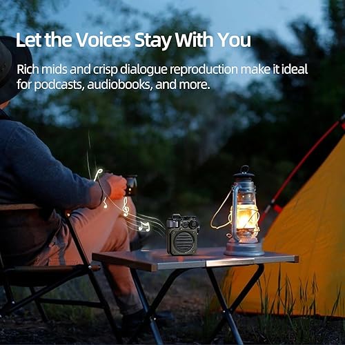 Miniatura 7 de Muzen Wild Mini altavoz Bluetooth inalámbrico portátil, resistente al aire libre, pequeños altavoces resistentes IPX5 impermeables con linterna,