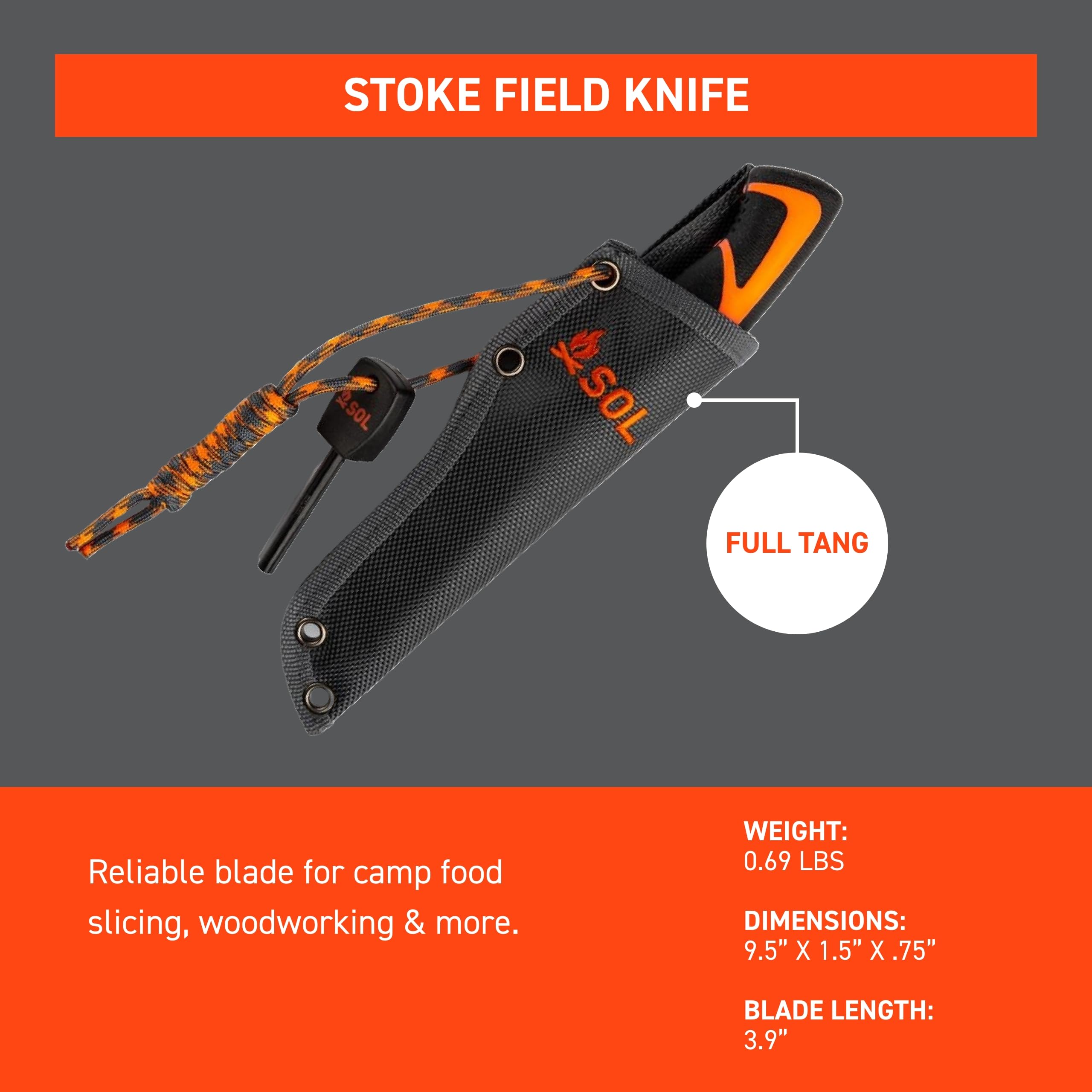 S.O.L. Stoke Field - Coltello da sopravvivenza a lama fissa