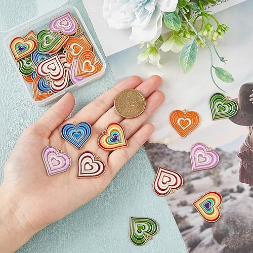 Miniatura 3 de SUPERFINDINGS Colgantes esmaltados de aleación de trébol de cuatro hojas, dijes de trébol de la suerte, 0.709 x 0.472 x 0.079 in, dijes de trébol