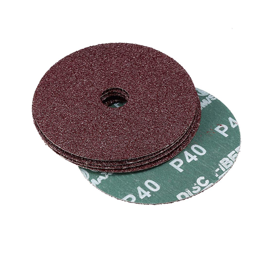 uxcell 4-Inch x 5/8-Inch Aluminum Oxide Resin Fiber Discs, Center Hole 40 Grit Sanding Grinding Discs, 15 Pack