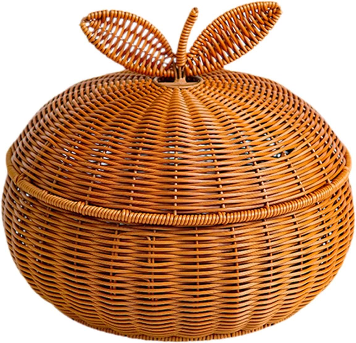 2セット蓋付きラタンバスケット パン焼きトレイ カフェキッチンテーブル用パンバスケット