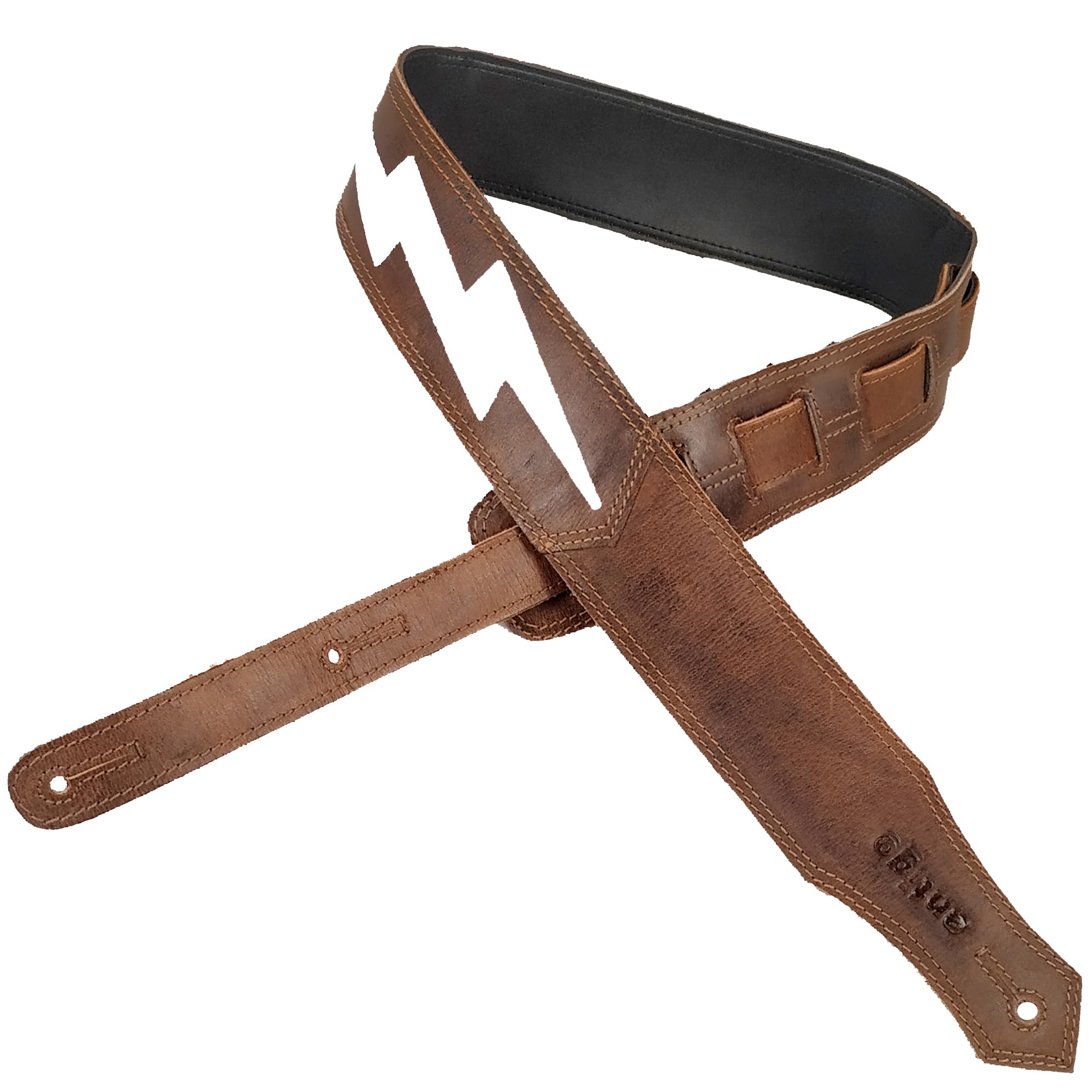 antigo Leather Guitar Strap for BASS,ELECTRIC,ACOUSTIC,HEAVY,METAL GUITAR 2.5 INCH with Pick Holder & Neck Strap, Double Stitched Size Adjustable 42-56 Inch with NAME CUSTOMIZATION | AMA-040