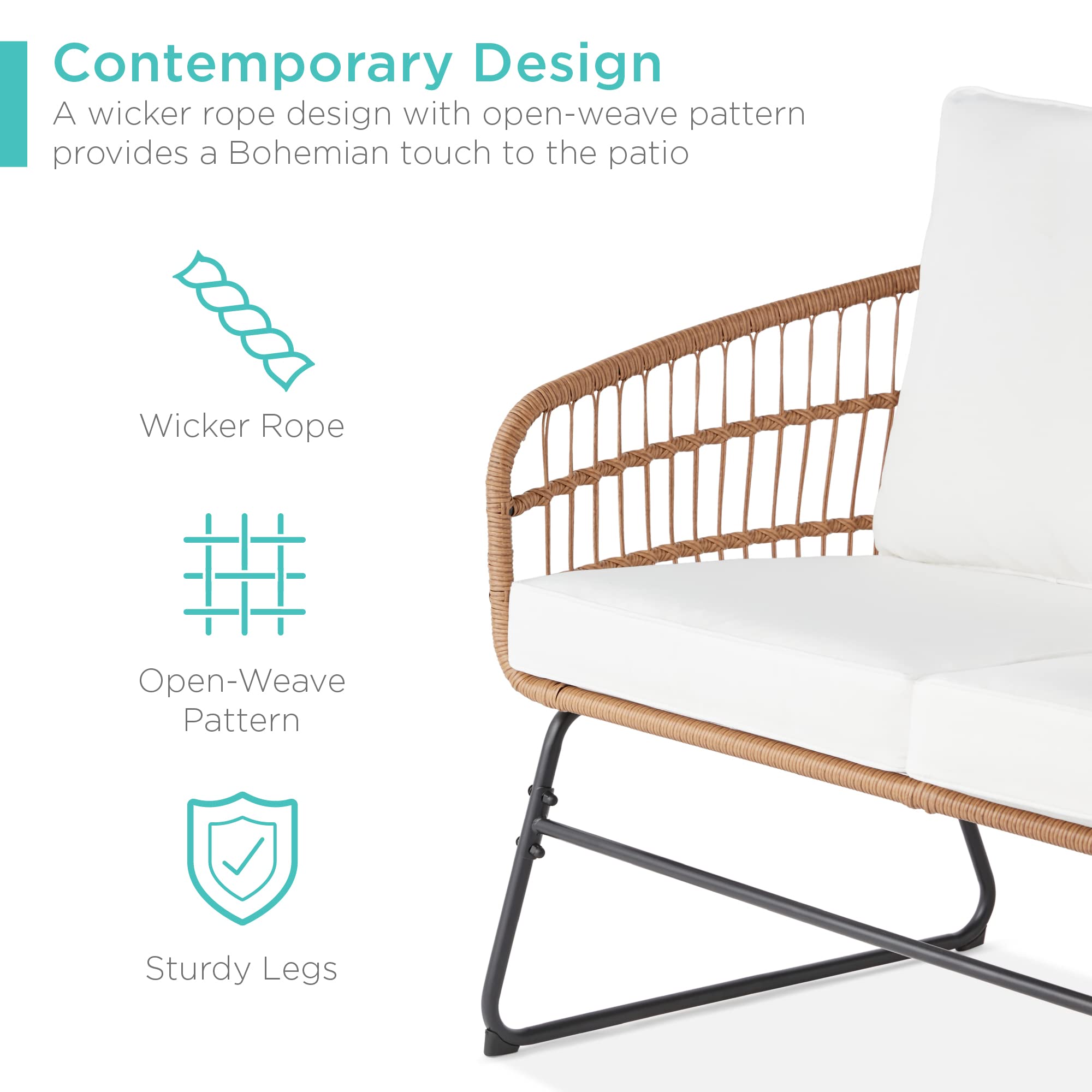 Buy Best Choice Products 4Piece Outdoor Rope Wicker Patio Conversation