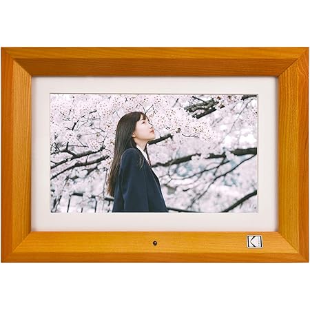 KODAK デジタルフォトフレーム【いつまでも色褪せない写真を飾る リモコン操作簡単 壁掛け可能】IPS液晶 1280*800 8GBメモリー MMC/SD/USBに対応 フレーム向きによって自動回転 写真/動画/音楽再生 時計/カレンダー機能付き 日本语取扱説明書付属(10インチ,木目)