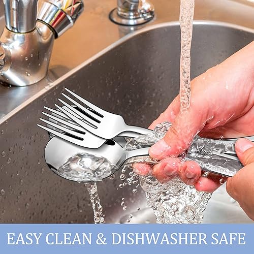 Miniatura 7 de LIANYU Utensilios de servir de 12 piezas, juego de cucharas de servir de acero inoxidable, incluye 3 cucharas de servir, 3 cucharas ranuradas, 3