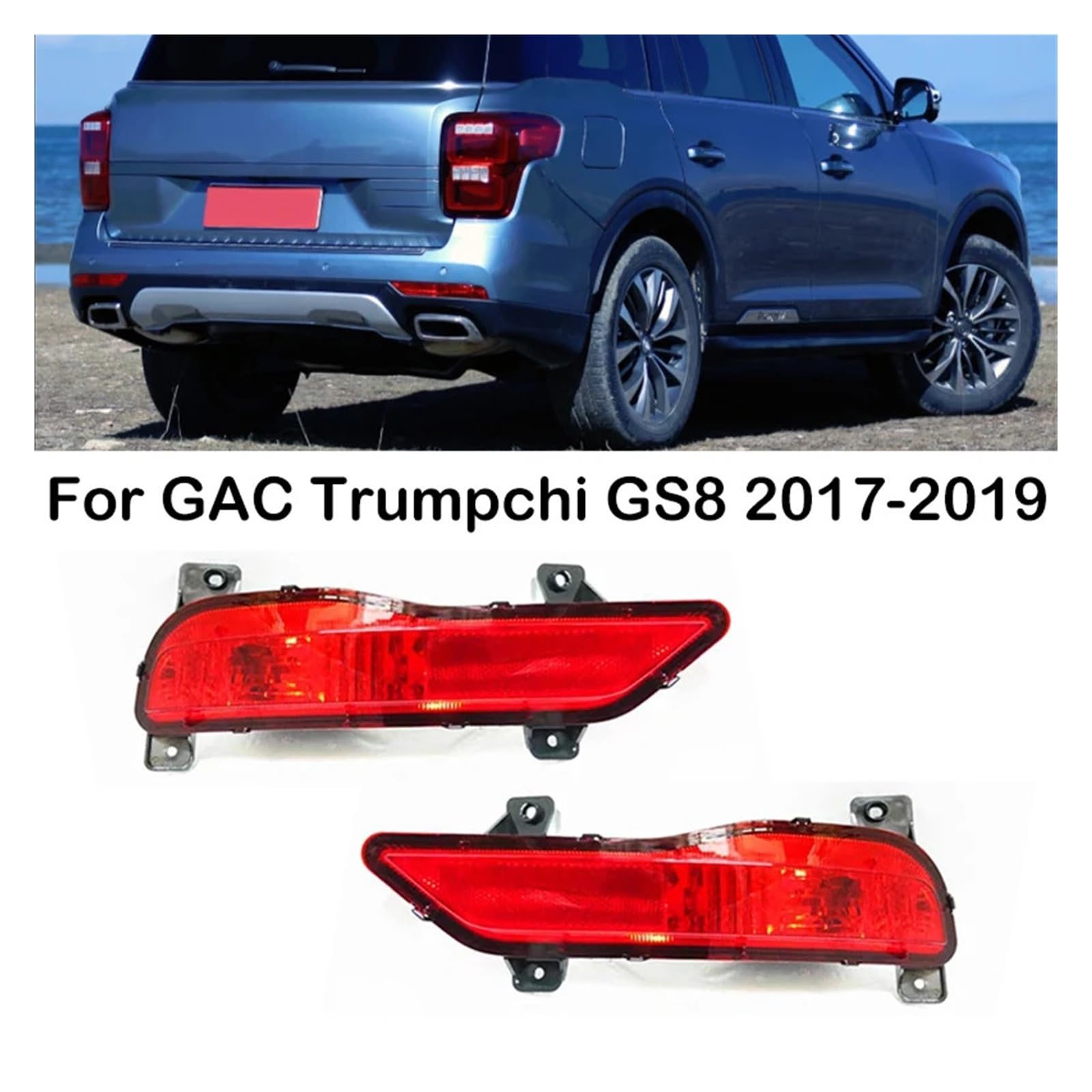 Pasuje do GAC Trumpchi GS8 2017 2018 2019 tylny zderzak samochodowy reflektor światło tylne światło przeciwmgielne lampa cofania Stop światło hamowania lampka ostrzegawcza(1 Pair)