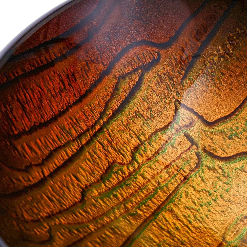 Yellow Moss Pattern Tempered Glass Vessel Round Bathroom Sink Counter Top Installation Modern Artistic Vanity Sinks Glass Vessel Sink with Pop up Drain,Singlesink