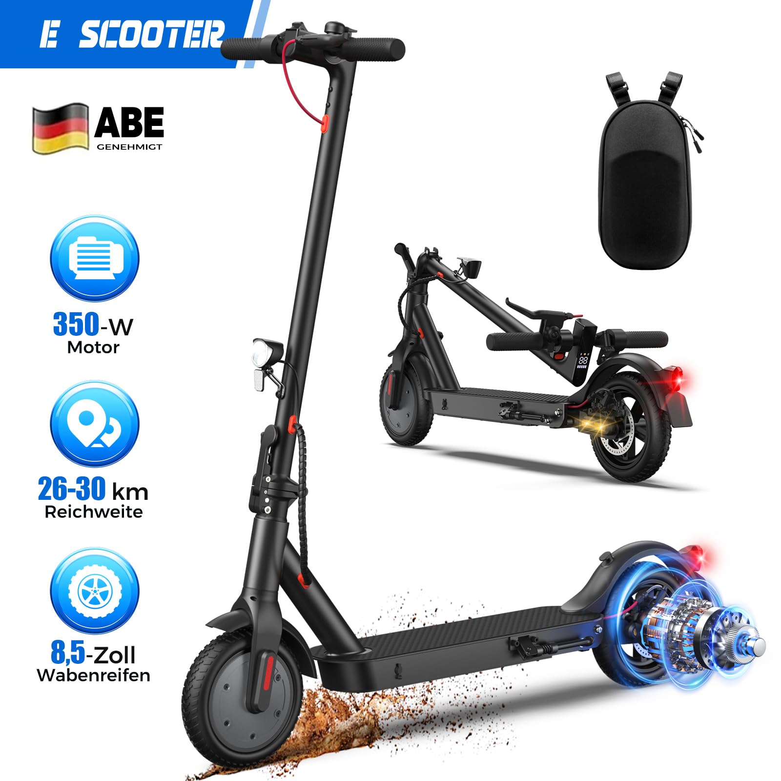E-Scooter mit Straßenzulassung Max 32km Reichweite 13kg Einfaches Pendeln