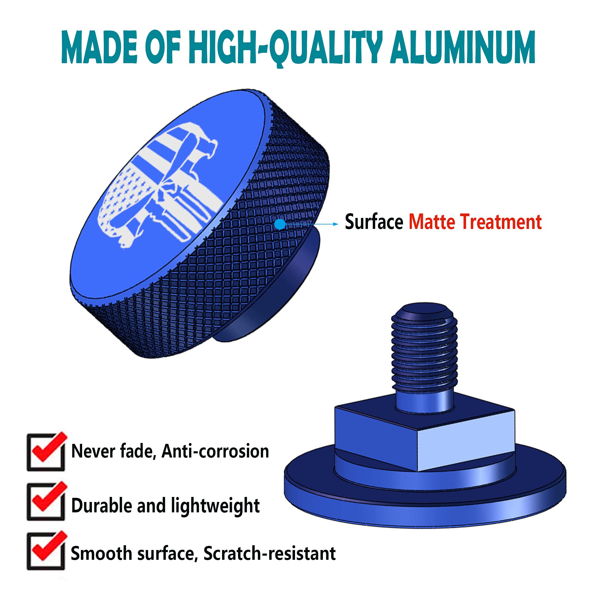 Kaptur spawalniczy kask łączniki rurociągowe - 1 para niebieski wzór flagi USA aluminiowy kask rurociąg nakrycia głowy części zamienne akcesoria śruby klapka kaptur, antykorozyjne