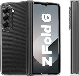 جراب مع سوستة من بولي كربونات مقاوم للانزلاق، حماية كاملة، متوافق فقط مع سامسونج جالاكسي Z فولد 6 من اوليسيزم، شفاف