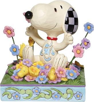 Enesco Peanuts by Jim Shore Snoopy in Flowers Figurine، 4.75 Inch، Multicolor