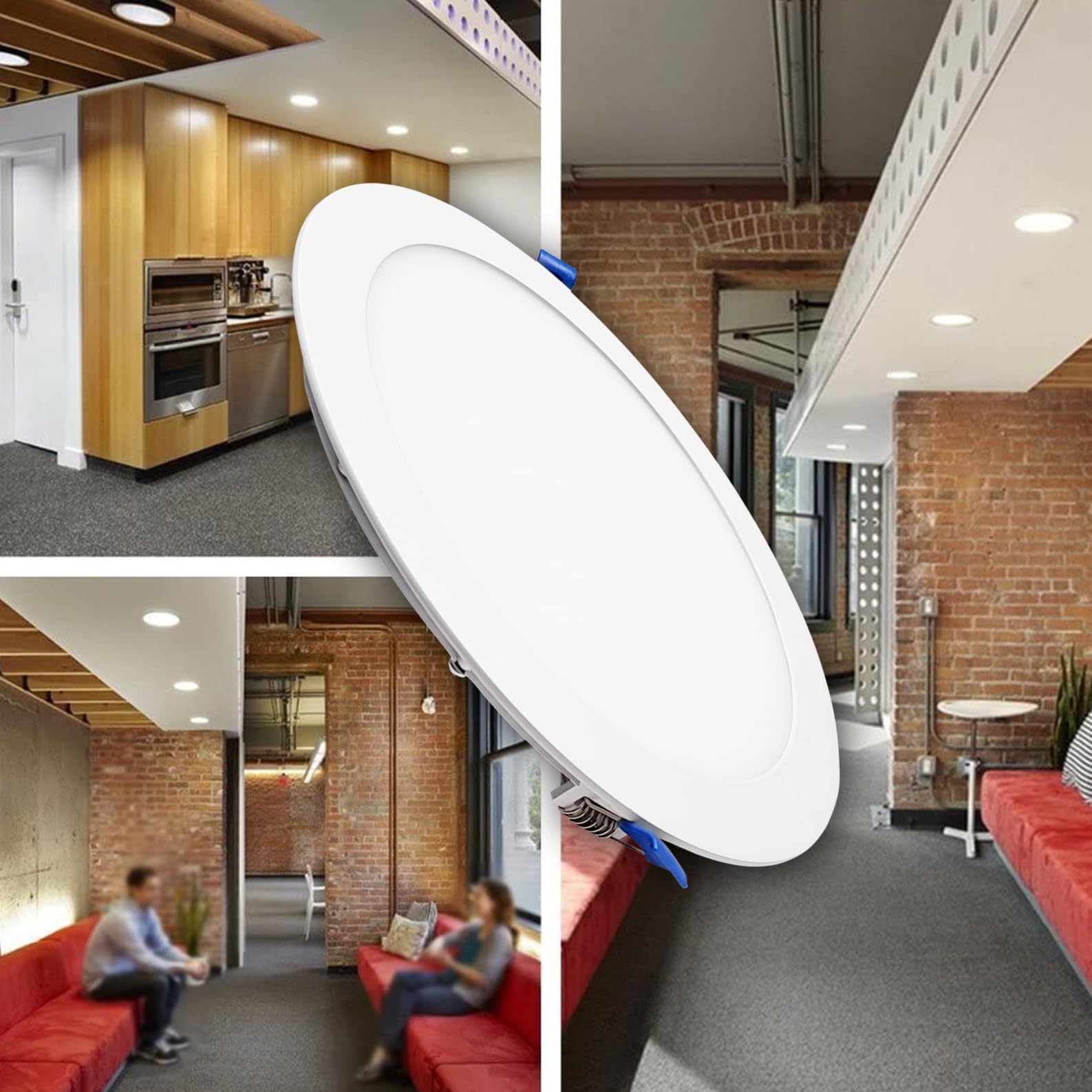 LED ATOMANT Pack 10x Downlight LED Panel Extraplano Redondo 220mm 20W CCT 1800 Lumenes Driver Incluido