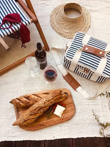 Miniatura 5 de Business & Pleasure Co. Bolsa térmica prémium  Bolsa de almuerzo vintage de 14 litros para días de playa y pícnics  Forro aislado a prueba de fugas