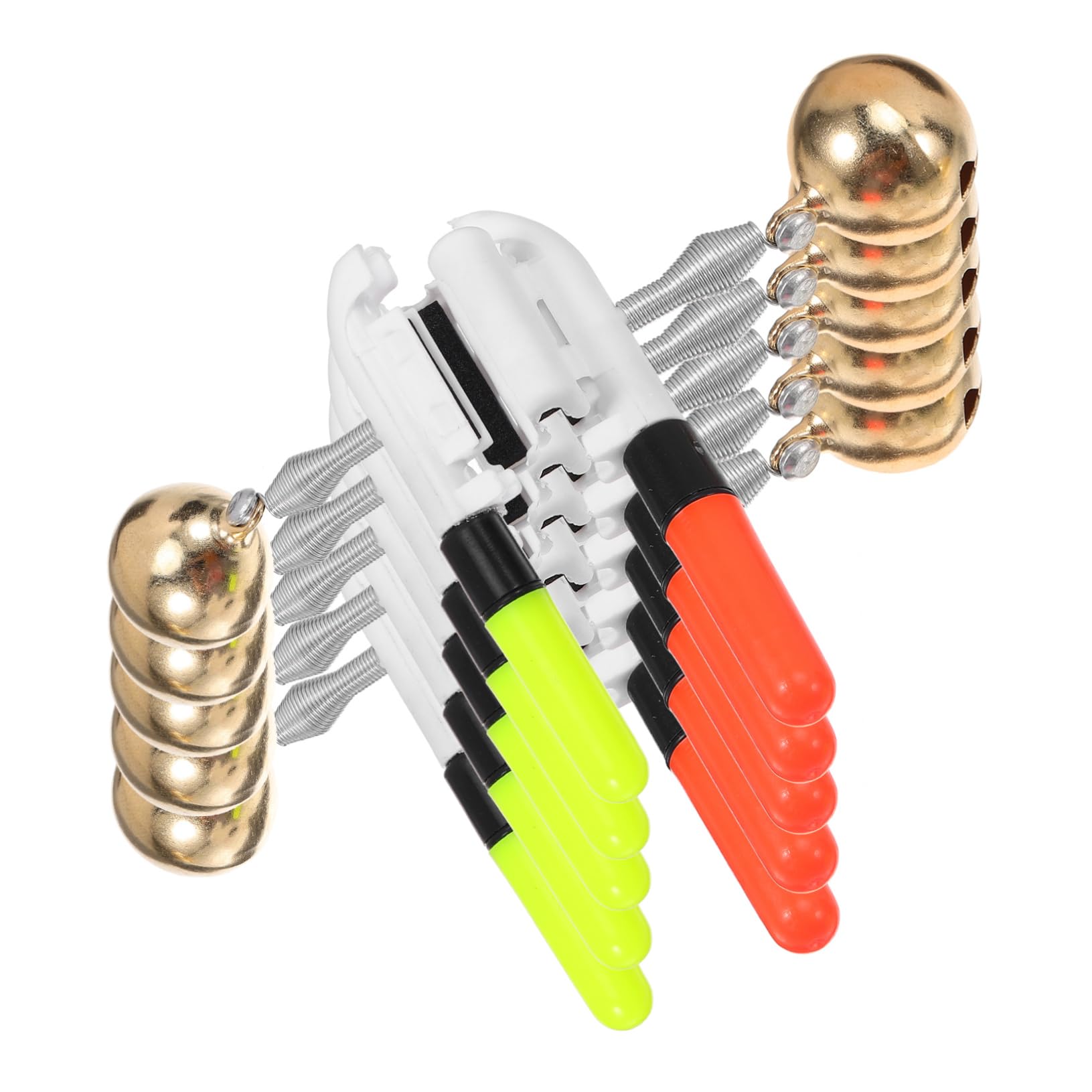 10 Luces de Alerta para Pesca, Indicador Luminoso Diseño de Clip para Caña de Pescar, Compacto, Abs y Cobre, 10 Piezas