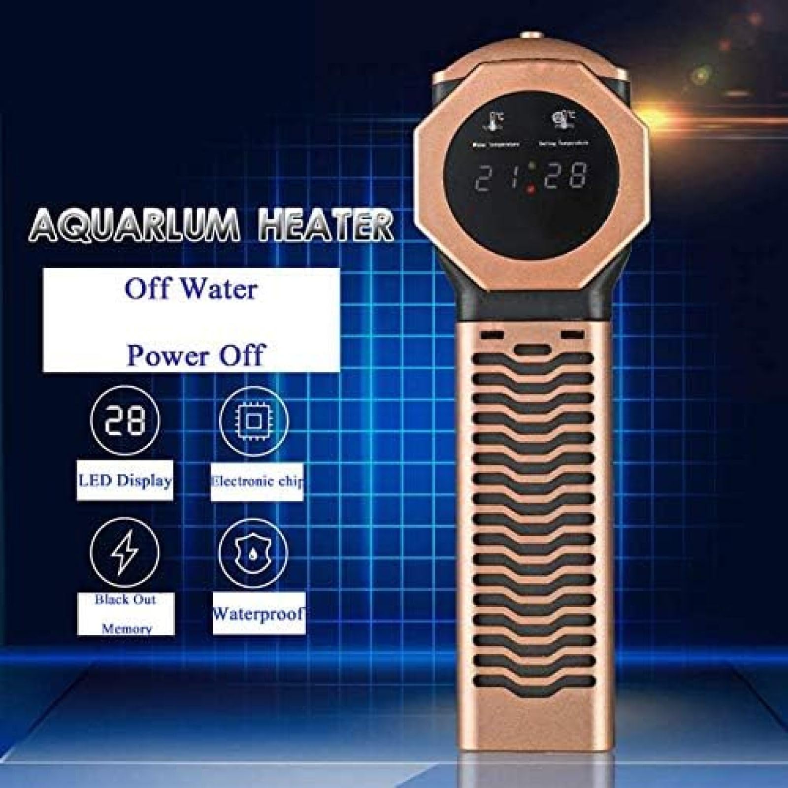 Enchufe Calentador De Acuario PTC Alta Potencia Temperatura Constante Tanque De Peces Dragón Varilla Calefactora A Prueba De Explosiones,300W