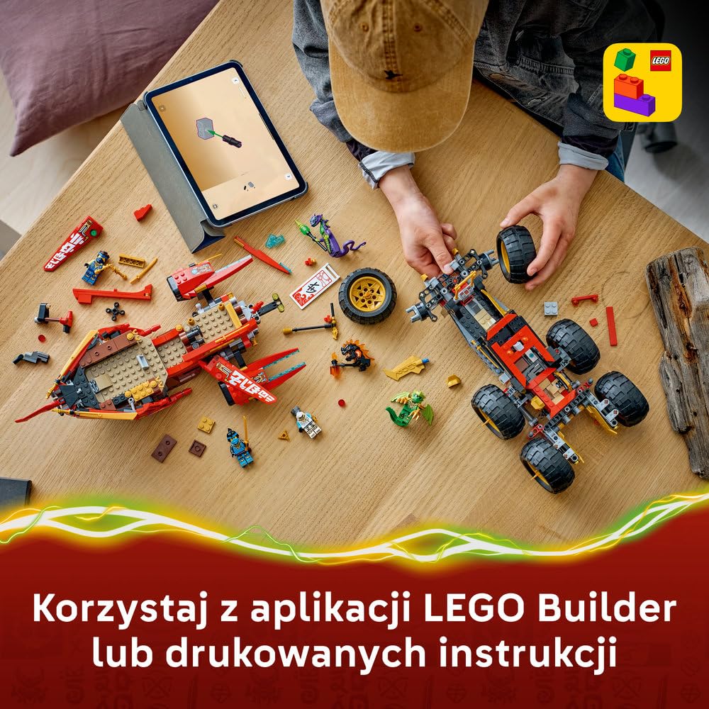 LEGO NINJAGO Perła Lądu 71869 | statek ninja, zestaw klocków, prezent dla chłopca i dziewczynki 9+, przygoda ninja, 1214 elementów