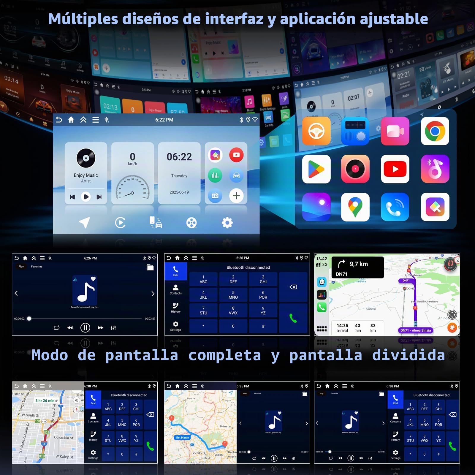Hikity 4+128G Android Radio Coche para Opel Astra H/Zafira B/Corse C D Inalámbrico Carplay, Pantalla Táctil Incell 7 Pulgadas Android Auto/Bluetooth 5.0/GPS/FM/RDS/Cámara Trasera(Gris Acero)