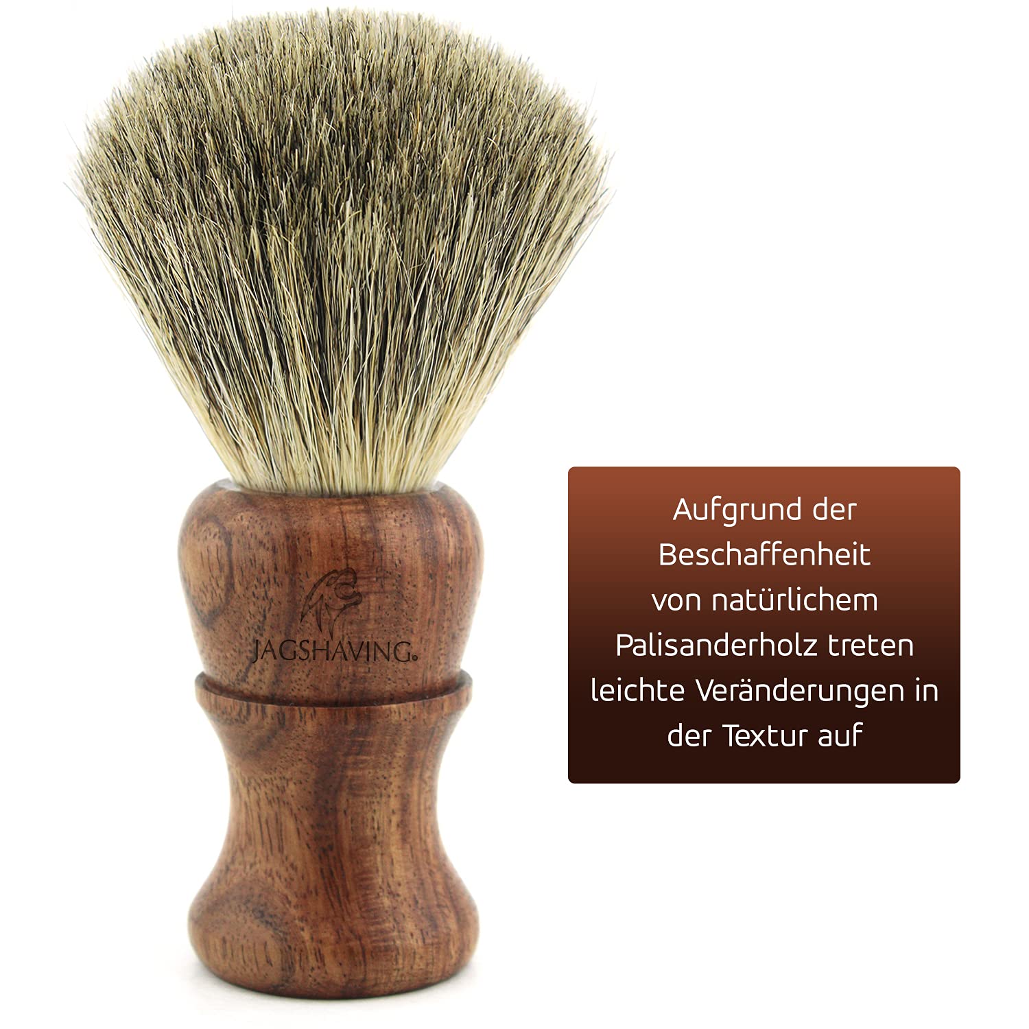 Jag Shaving zestaw do golenia – zrównoważony 4-częściowy zestaw do golenia z drewna – super pędzel do golenia – 3 ostrza do golenia – stojak do golenia – torba skórzana do golenia