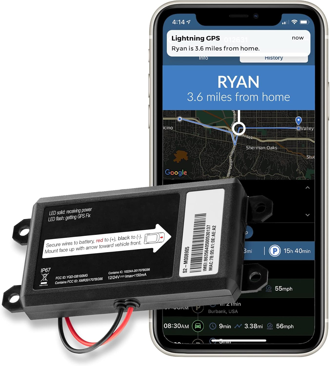 Lightning GPS Rastreador GPS en tiempo real para vehículos