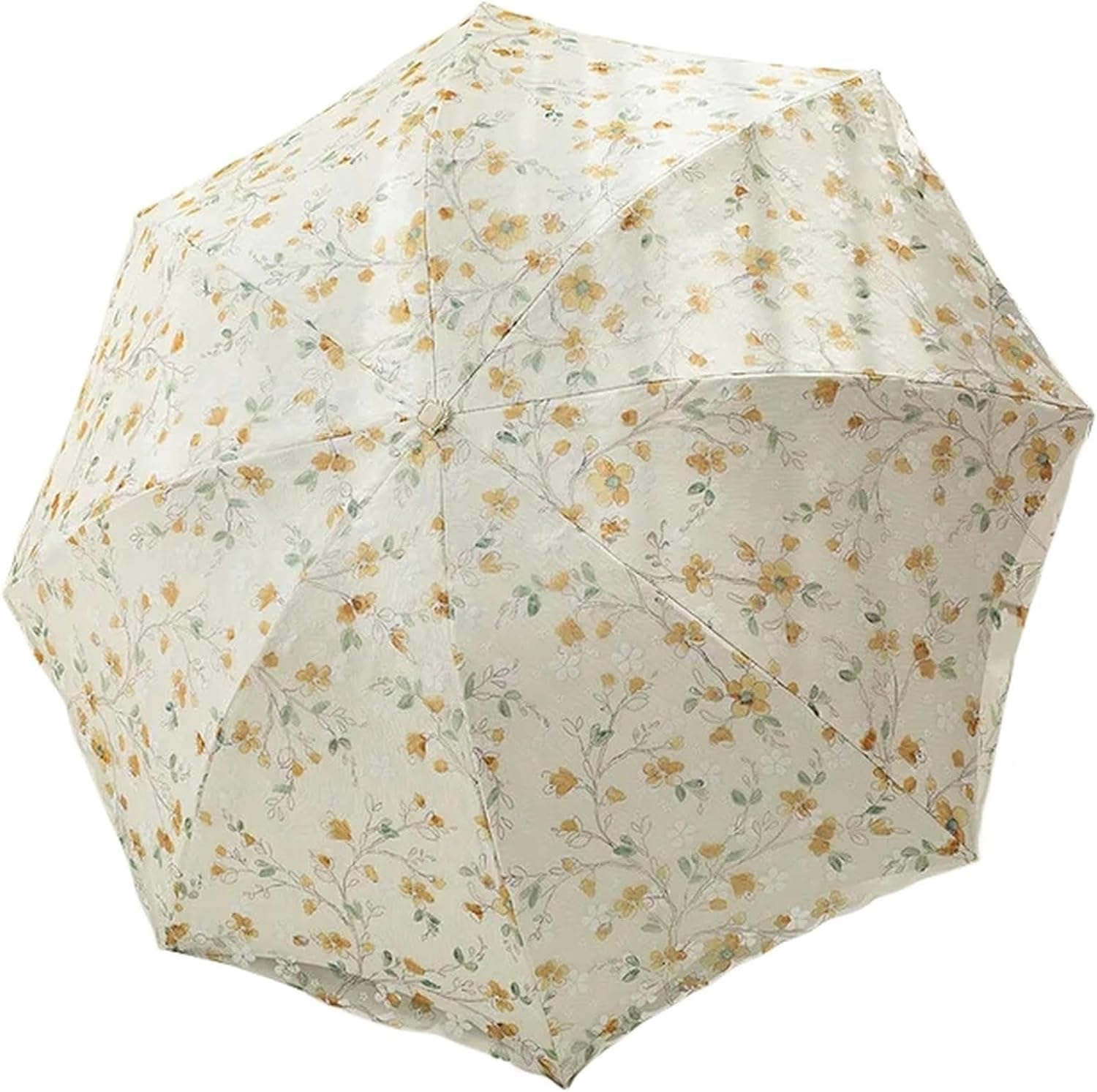 Paraguas plegable de tres pliegues para lluvia y sol, paraguas compacto pequeño con protección UV a prueba de viento, paraguas de viaje portátil de doble capa