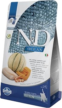 N&D Ocean Kuru Kedi Maması, Morina Balığı, Karides, Balkabağı ve Kavunlu, Yavru Kedi, 1.5 kg [Enerji Sınıfı A+]