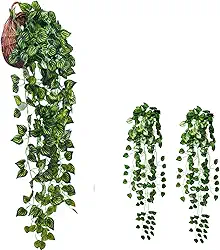 kit 2 Planta Artificial Pendente Folhagem Peperomia Decoração Toque Realista