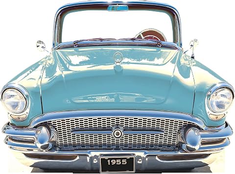 Classic 1950s Teal Car Coupe Stand-in Cardboard Cutout 64 x 47 in Life-Size Standee