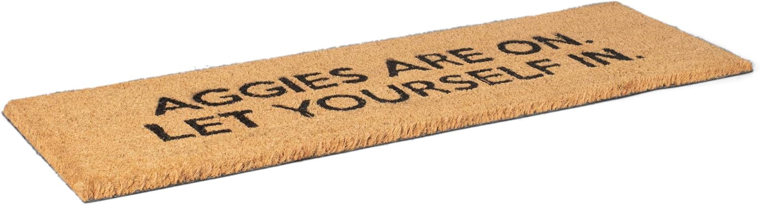 47th & Main Humorous Coir Door Mat 33 x 10-inches, Aggies