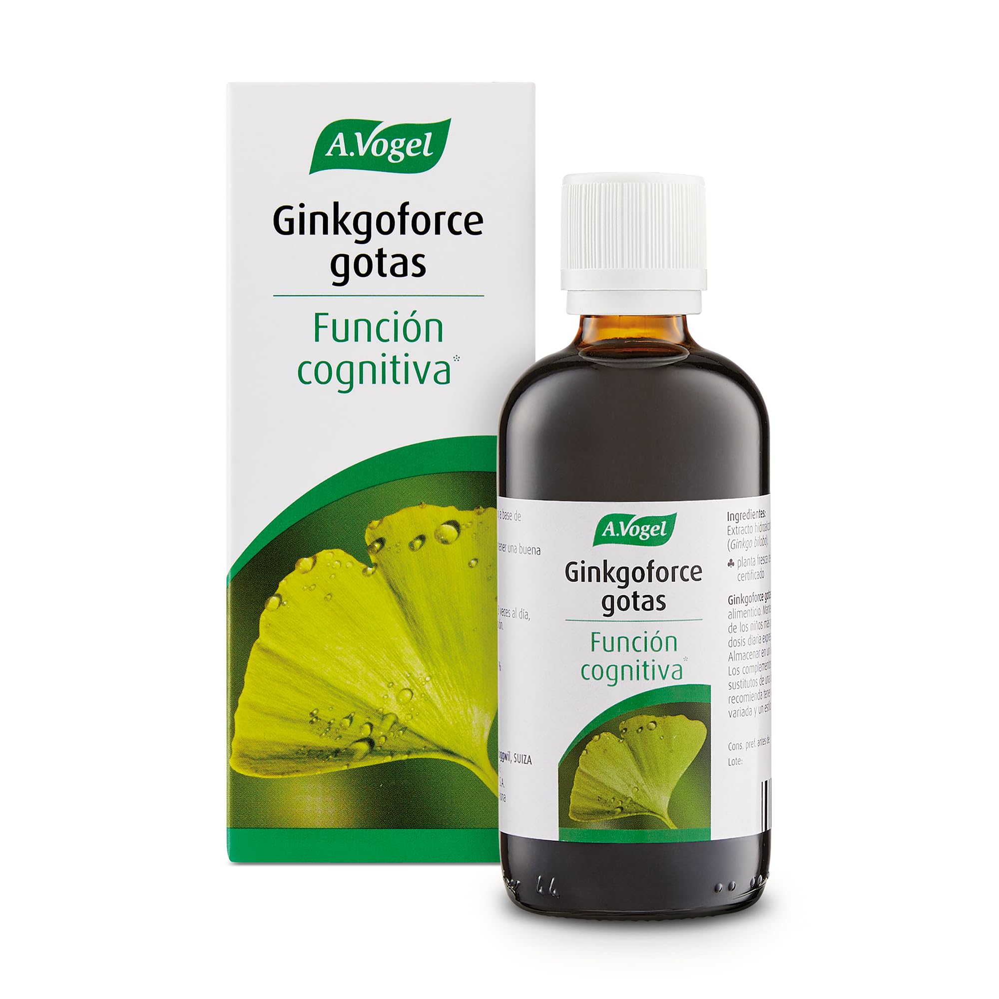 A.Vogel Ginkgoforce | Apoyo Cognitivo Natural | Memoria y Función Mental | Extractos Frescos de Ginkgo Biloba | Producto Suizo | Ingredientes Activos de Plantas Frescas | 100 ml