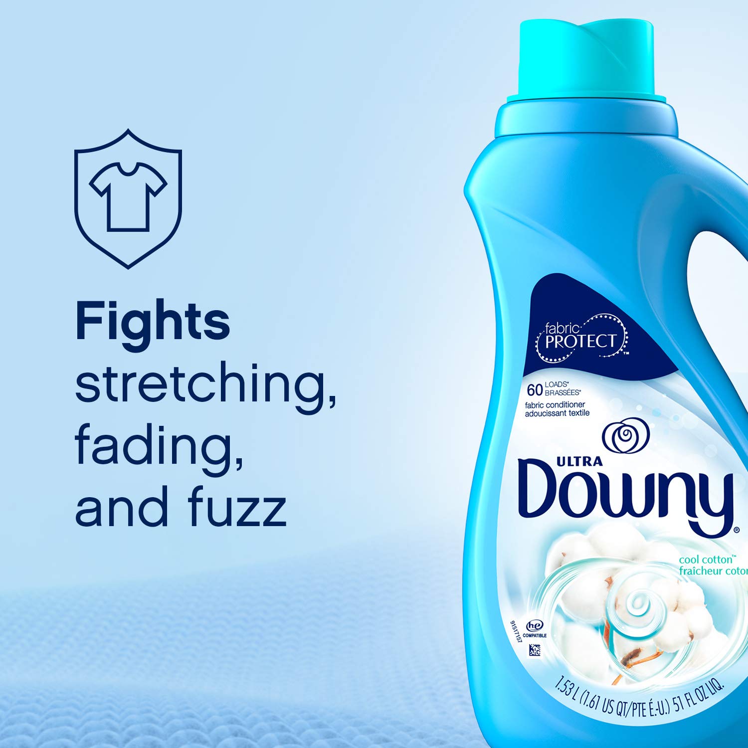 Downy Ultra Liquid Laundry Fabric Softener, Cool Cotton Scent, 120