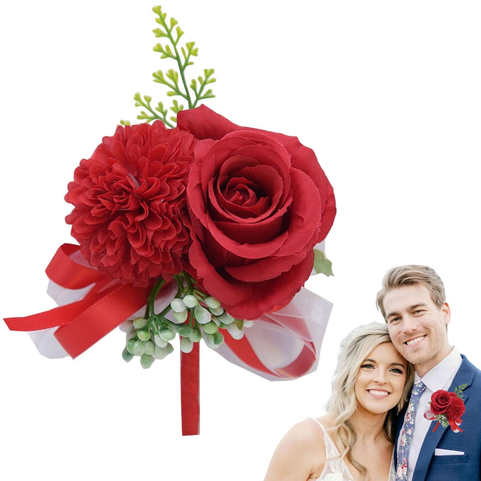 Boutonnière de Mariage pour Hommes, de Boutonnière, Boutonniere Mariage, Boutonnière Corsage Mariage, pour La Fête Mariage Bal Homme de Décoration