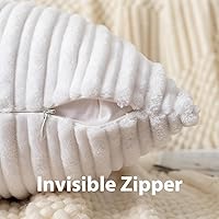 Vista 730 de UGASA - Juego de 2 fundas de almohada de terciopelo a rayas, funda decorativa para cojín con cremallera oculta para el hogar, sofá, dormitorio