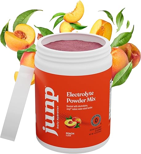 JUNP Electrolitos en polvo, sin azúcar, sin carbohidratos, mezcla de bebida de melocotón fresco y jugoso, polvo de hidratación con electrolitos de