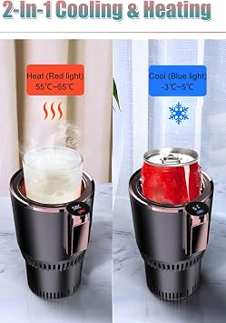 Home & Car Cup Cooler Warmer Quick Electric Cooling Cup -3C~58C Heat and Cold Insulation Drink Cooler Cup Coffee Warmer for Office/Road Trip