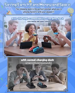 FASTSNAIL 8-in-1 Charging Dock for Nintendo Switch2 & Switch 1/ OLED Joypad