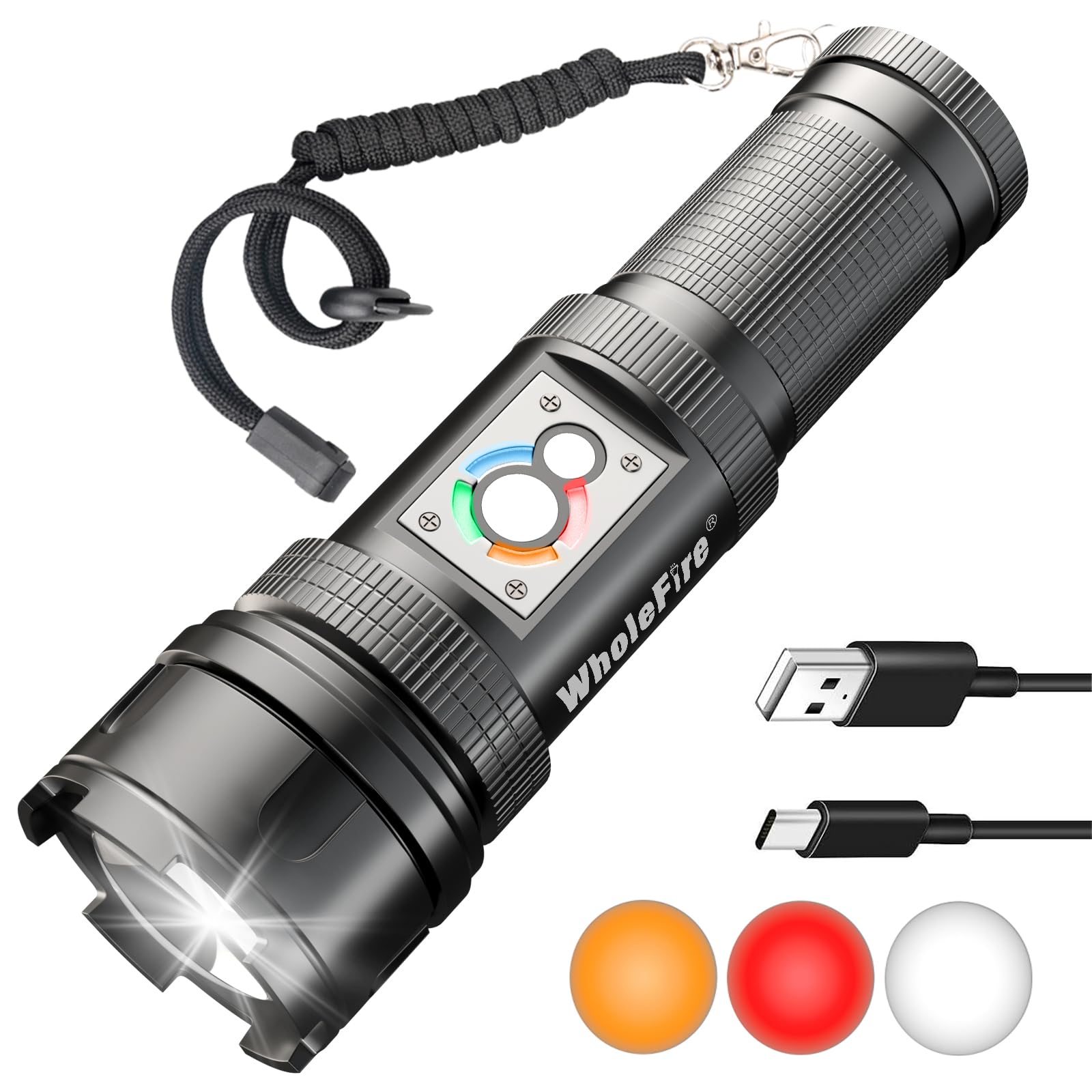 Lampe De Poche LED Rechargeable, Lampe De Poche Extrêmement Lumineuse