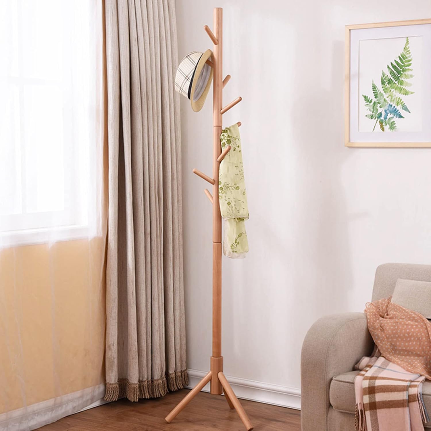 Coat Rack Freestanding Wood Coat Rack Stand Adjustable Coat