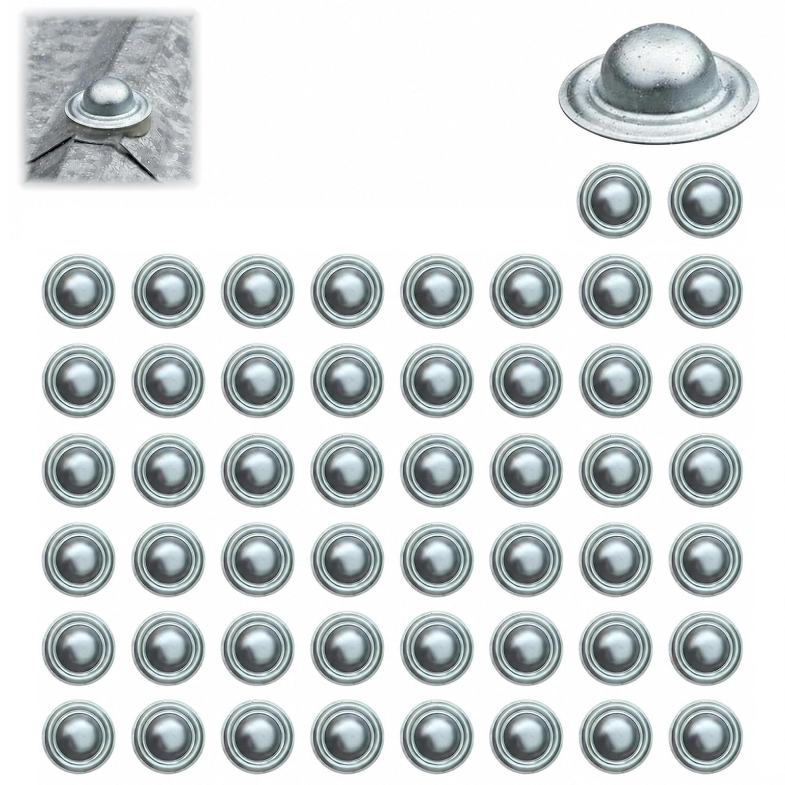 100 Stück Schraubkappen für Außen, Schraubkappen aus Galvalume-Stahl, 3,5cm Abdeckkappen für Schrauben, wetterfeste Metal roof Screw caps für Blechdächer (100 Stück)