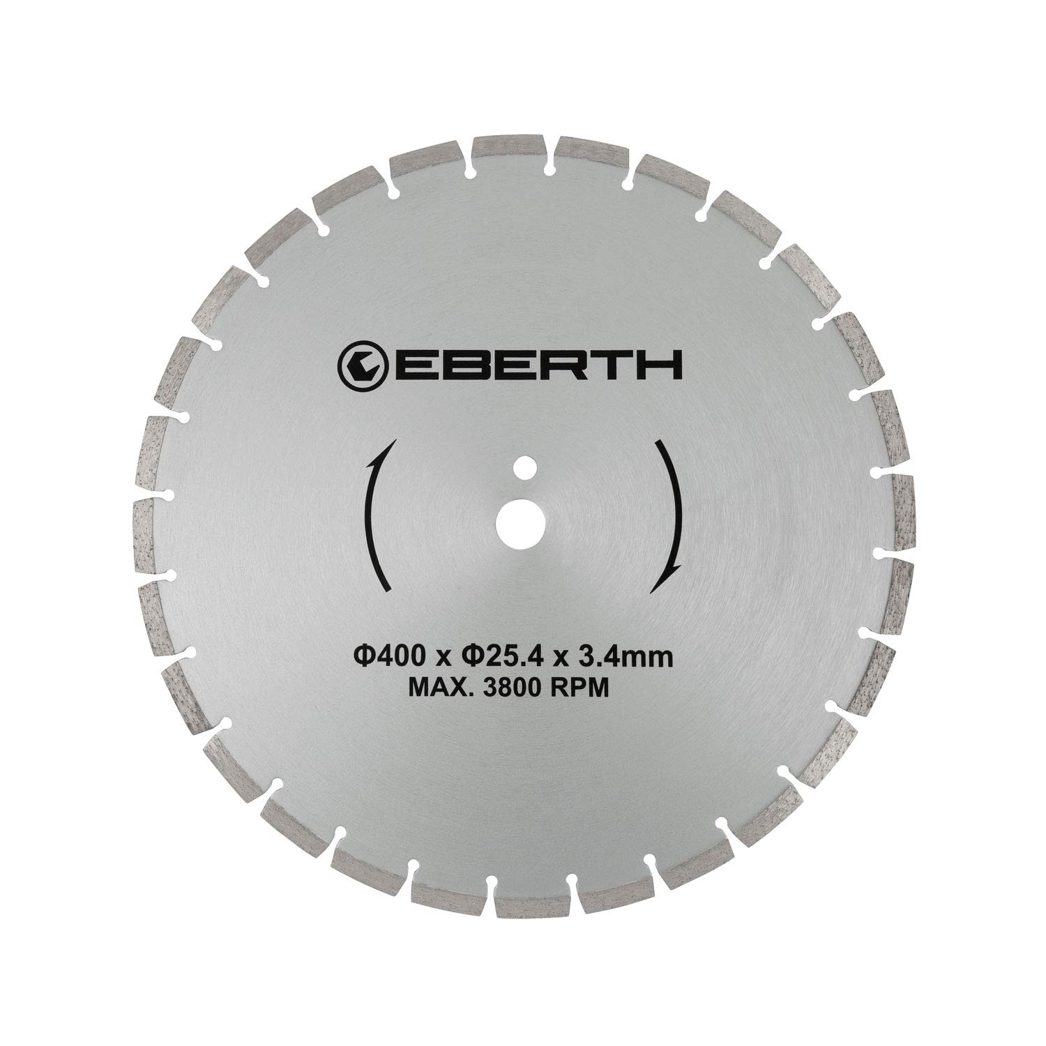 EBERTH Disco de corte diamantado para piedra, baldosas y gres porcelánico, disco diamantado con 400 mm de diámetro, 25,4 mm de perforación, 3,4 mm de grosor, disco de corte diamantado f. Granito