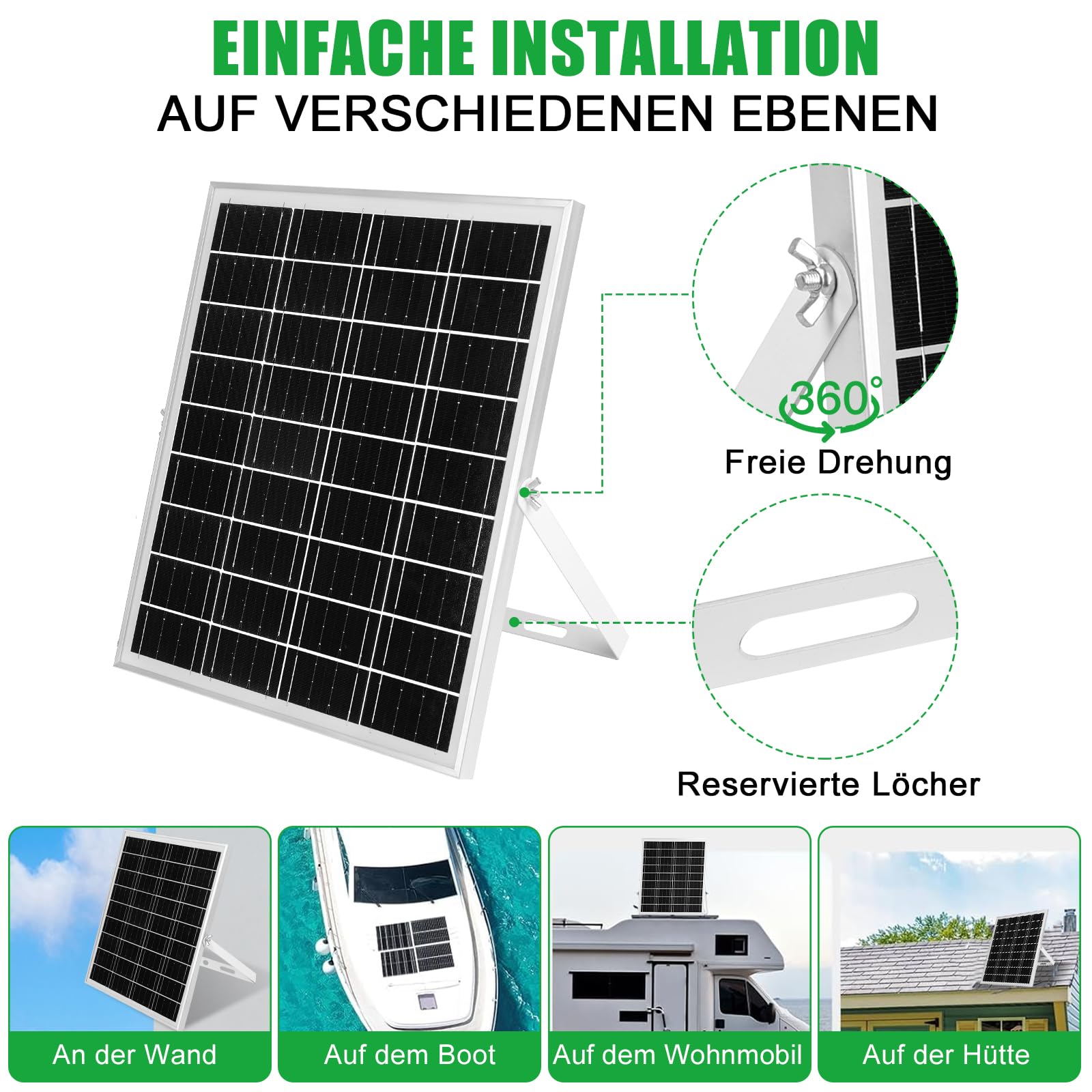 【20W 9.84FT Solarpanel Ventilator Kit】KWODE 20Watt Solar Panel Ventilator Gewächshaus: Solarpanel 20W mit DC Solar Lüfter+360° Verstellbare Halterung, für kleine Hühnerställe, Schuppen, Haustierhäuser