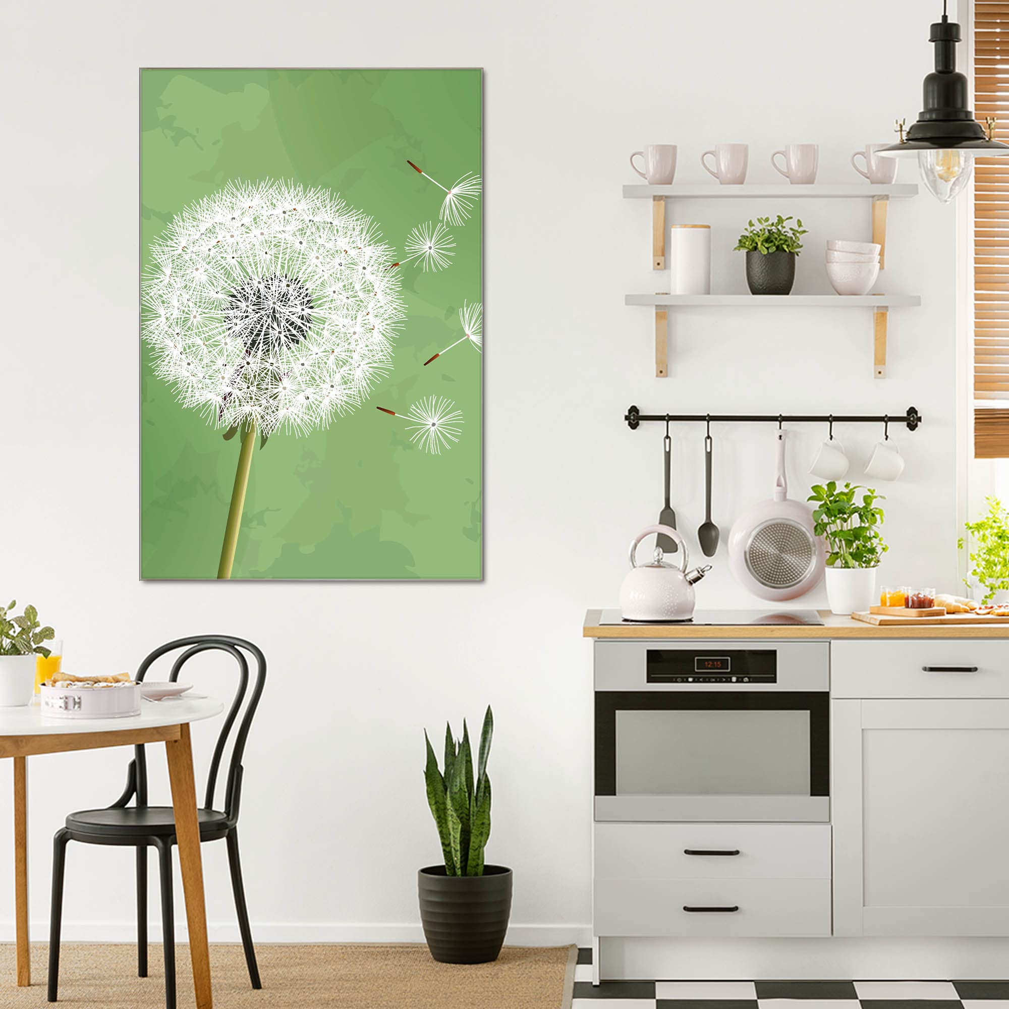 banjado Magnettafel aus Glas 40x60, Blumenmotiv, beschreibbar