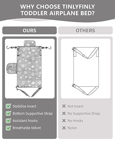 Miniatura 5 de Cama de avión para niños pequeños, extensor de asiento de avión suave para niños, cama portátil de vuelo de bebé con gancho de fijación e inserto,