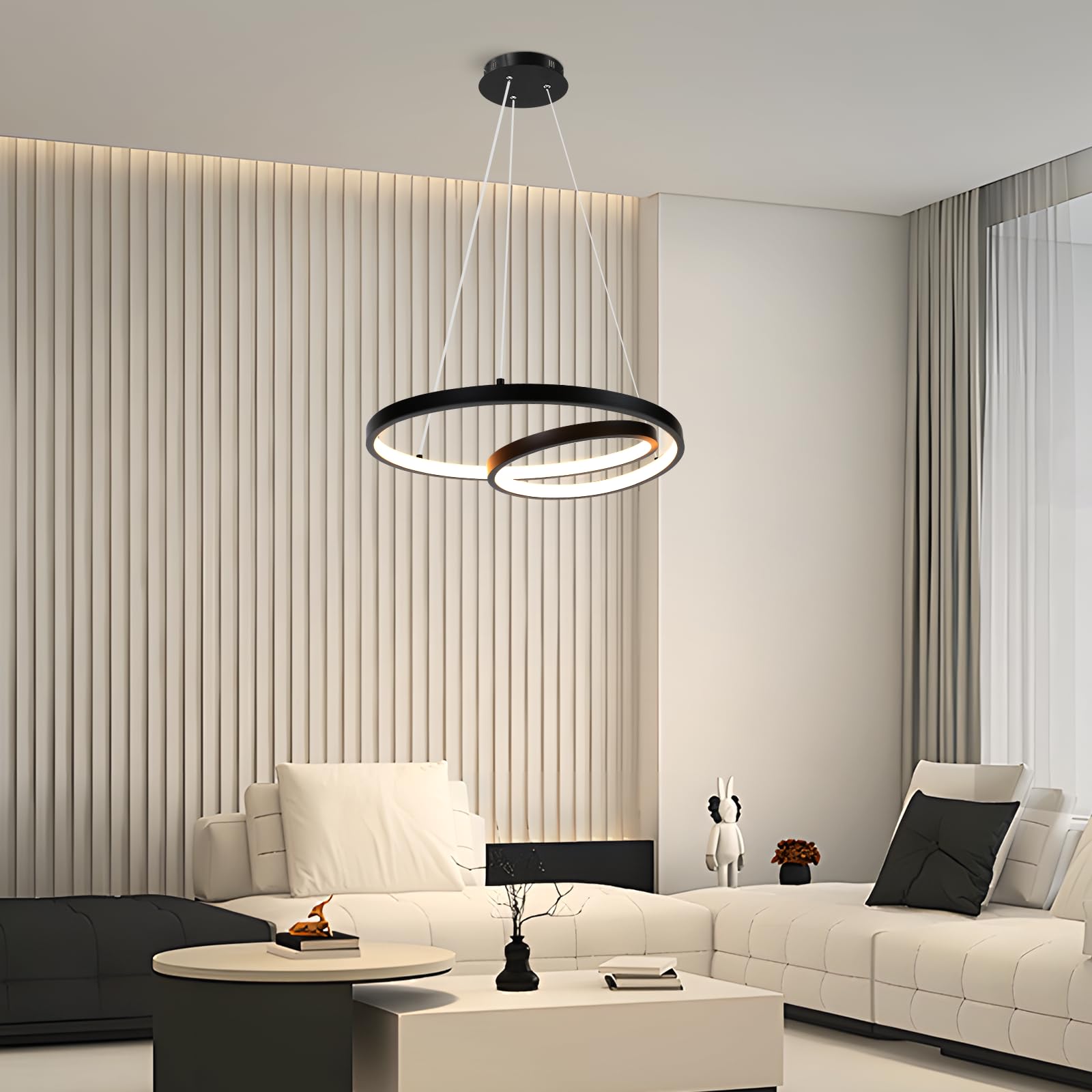 ZMH Pendelleuchte Esstisch Hängelampe LED Schwarz Esszimmerlampe Hängend