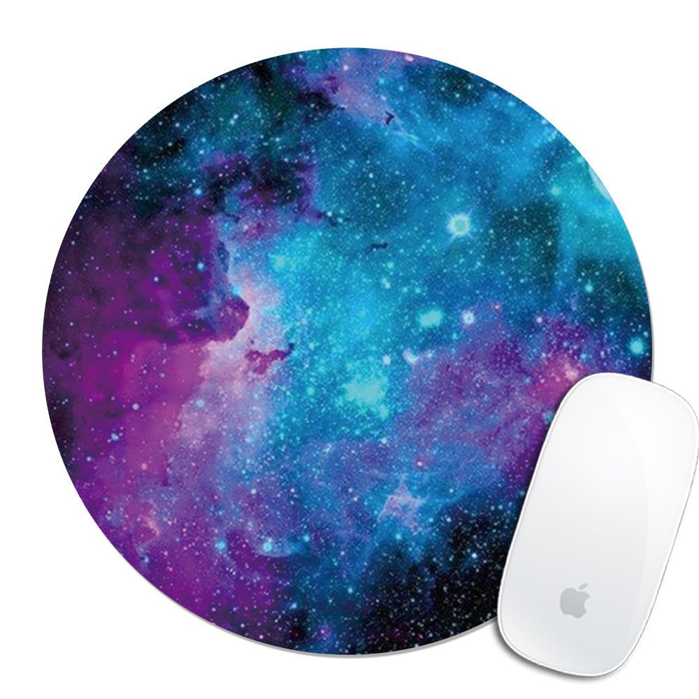 Royal Up Decorate Galaxy Pattern Custom Mouse Pad, Durable Waterproof Round Working Mouse Pads, Personalized Design Anti Slip Rubber Base Mousepad, Suitable for Home Office School.