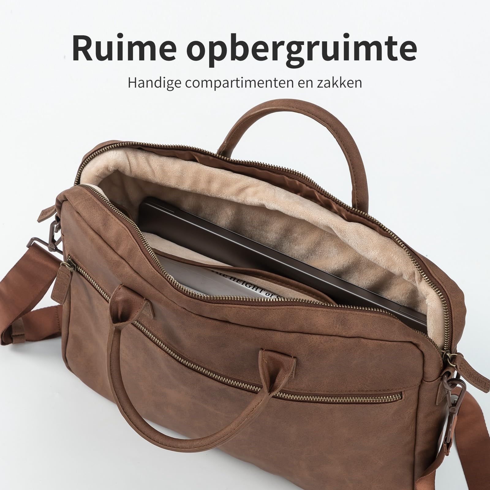 Laptoptasche, Arbeitstasche Herren und Damen PU Leder, Laptop hülle Business Handtasche Tragetasche, Laptophülle, Laptop Tasche mit Griff