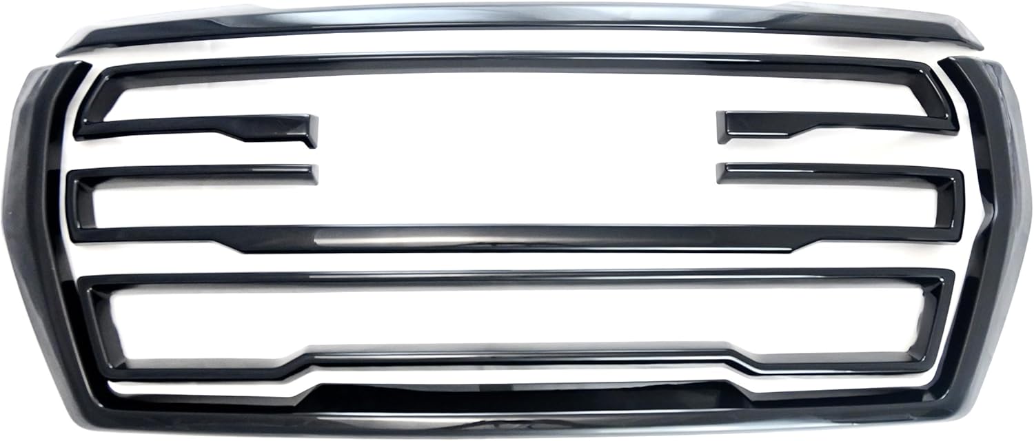 Chrome Delete Black Front Grille Overlay with Secure Adhesive Tape for 2021-2023 GMC Yukon SLE, SLT, & AT4 | Easy Installation - No Tools Needed | US Patented