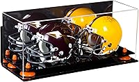 Vista 96 de Better Display Cases Acrílico 2 Mini casco de fútbol (no tamaño completo) vitrina con base de césped transparente (V46/A019)