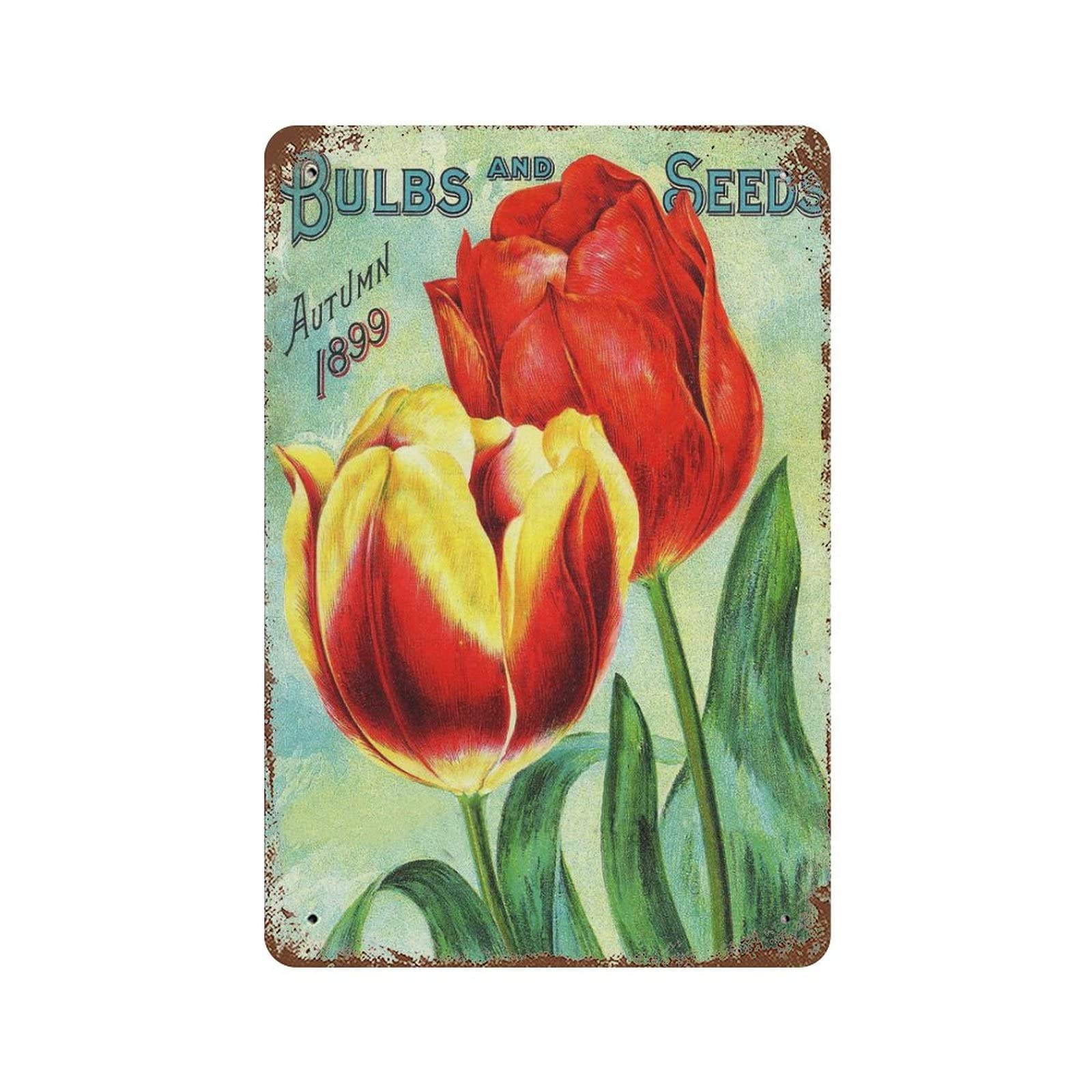 Pibonto Wall Art Vintage Metal Tin Sign Seed Catalog Art Valentine's Day Sign Funny Novelty Kitchen Bar Club Garage Garden Home Decor Tin Signs 8X12 Inch