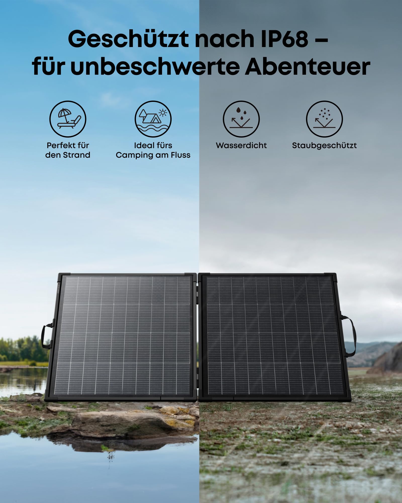 Anker SOLIX PS200 Bifaziales tragbares Solarpanel 200W faltbares Solarladegerät unter 5kg über 25% Wirkungsgrad
